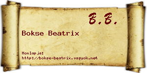 Bokse Beatrix névjegykártya